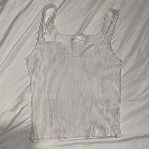OAK + FORT White Ribbed Tank Top